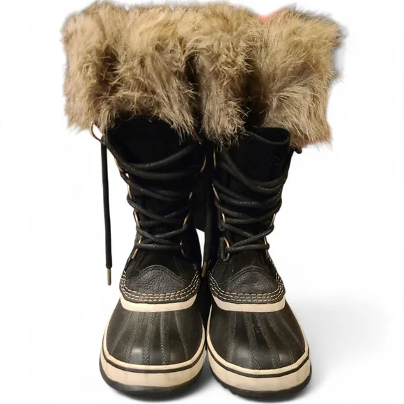 Women's Sorel Joan Of Arctic Waterproof Suede & Leather Boots Black Stone Size 6 - Picture 5 of 13